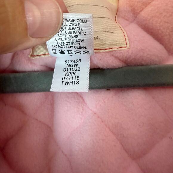 Hanna Andersson Pink Snowsuit Bunting Quilted Hood Baby Girl 6-12 Months - Picture 10 of 13